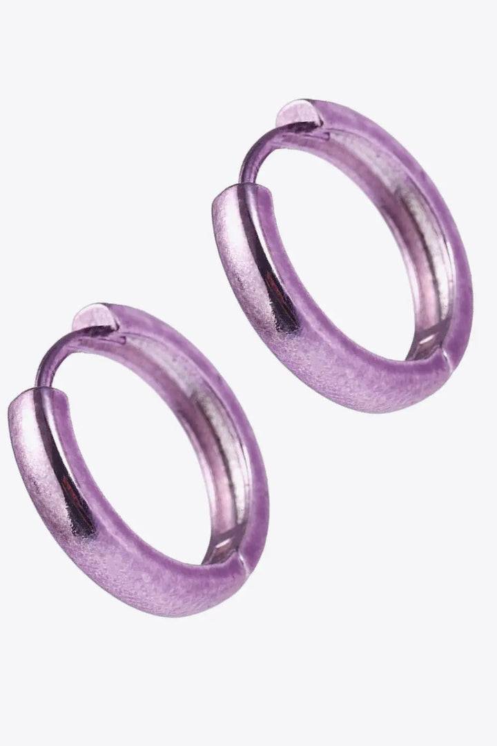 LOVCIA Minimalist Huggie Earrings in Lavender