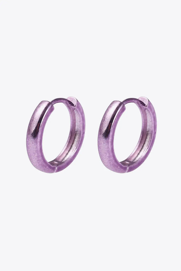 LOVCIA Minimalist Huggie Earrings in Lavender