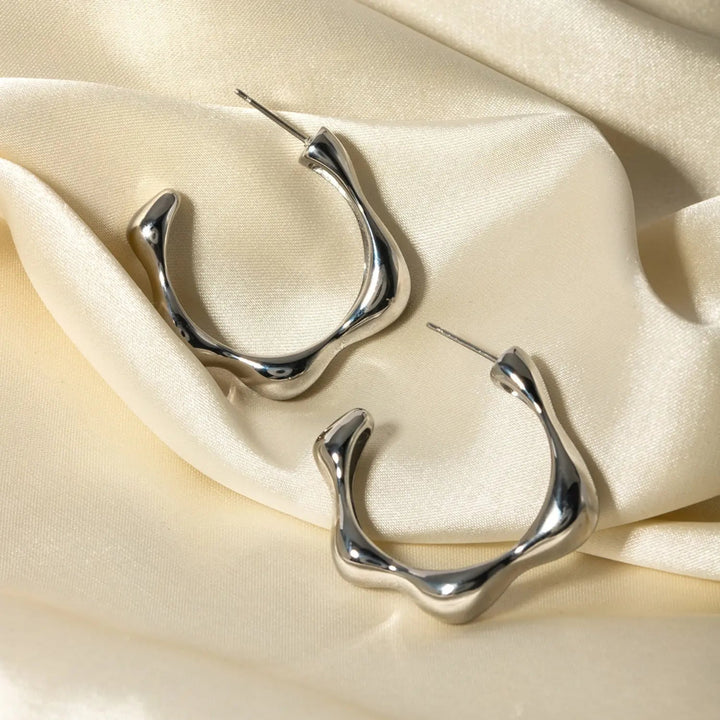 Stainless Steel C-Hoop Earrings LOVCIA