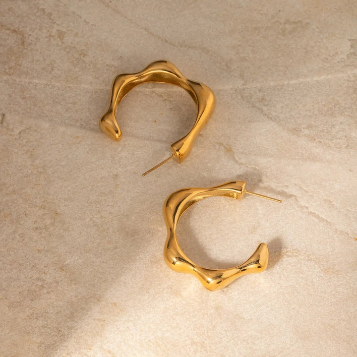 Stainless Steel C-Hoop Earrings LOVCIA