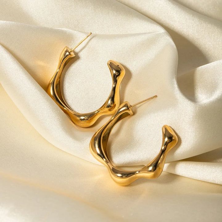 Stainless Steel C-Hoop Earrings LOVCIA