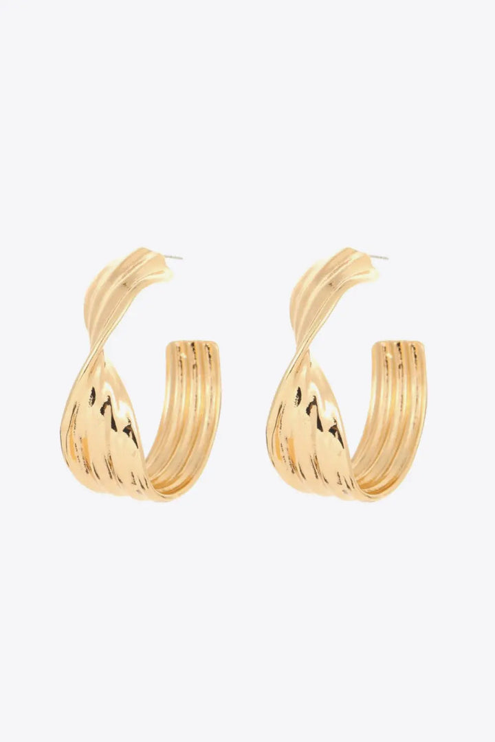 Twisted C-Hoop Alloy Earrings LOVCIA