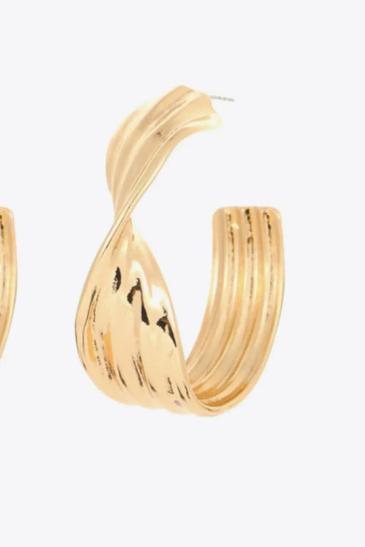 Twisted C-Hoop Alloy Earrings LOVCIA