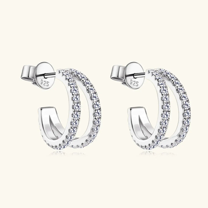 LOVCIA Moissanite 925 Sterling Silver C-Hoop Earrings