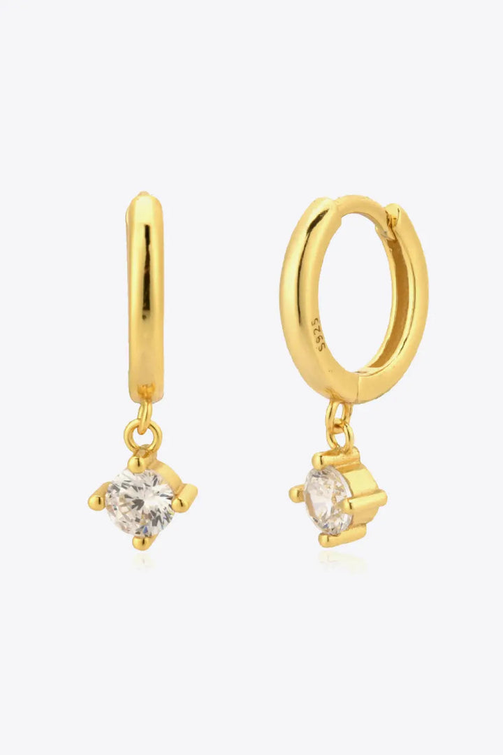 LOVCIA Inlaid Zircon Huggie Drop Earrings