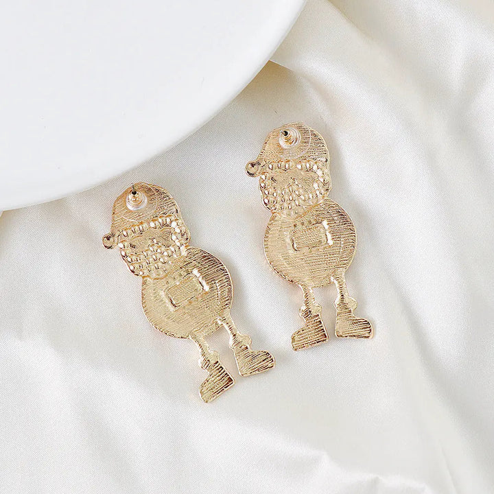 LOVCIA Rhinestone Alloy Santa Earrings