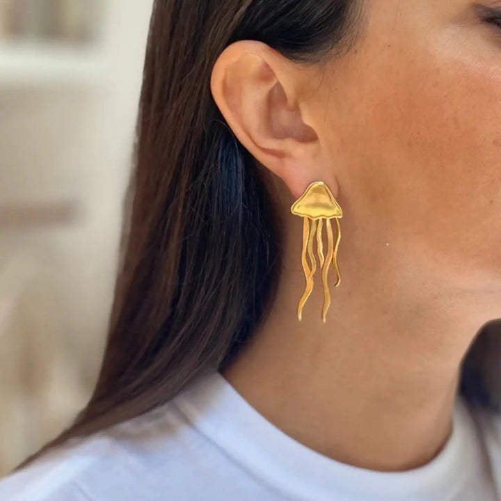 18K Gold-Plated Stainless Steel Jellyfish Earrings LOVCIA