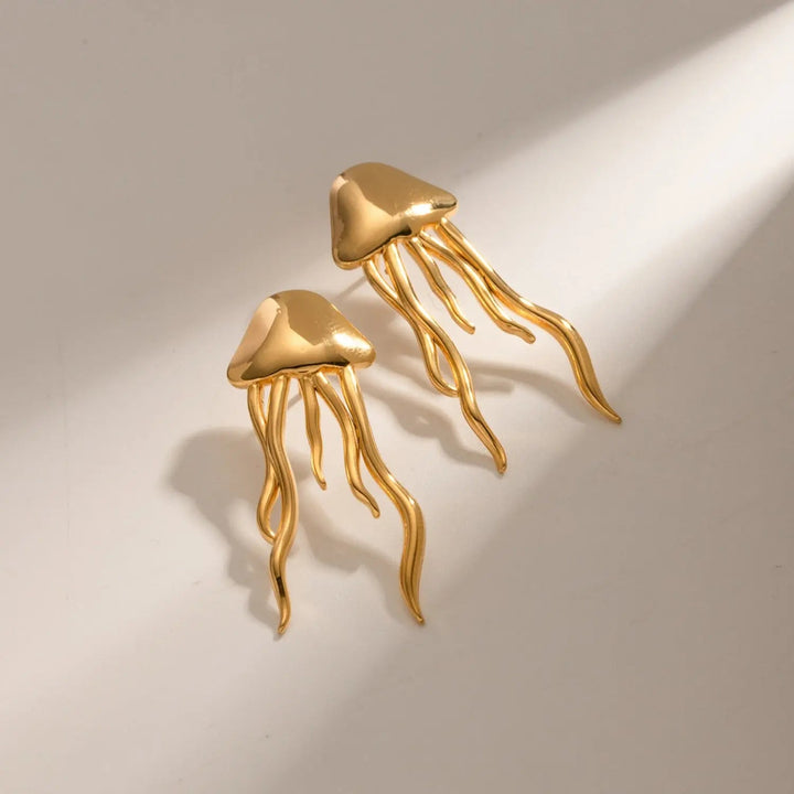 18K Gold-Plated Stainless Steel Jellyfish Earrings LOVCIA