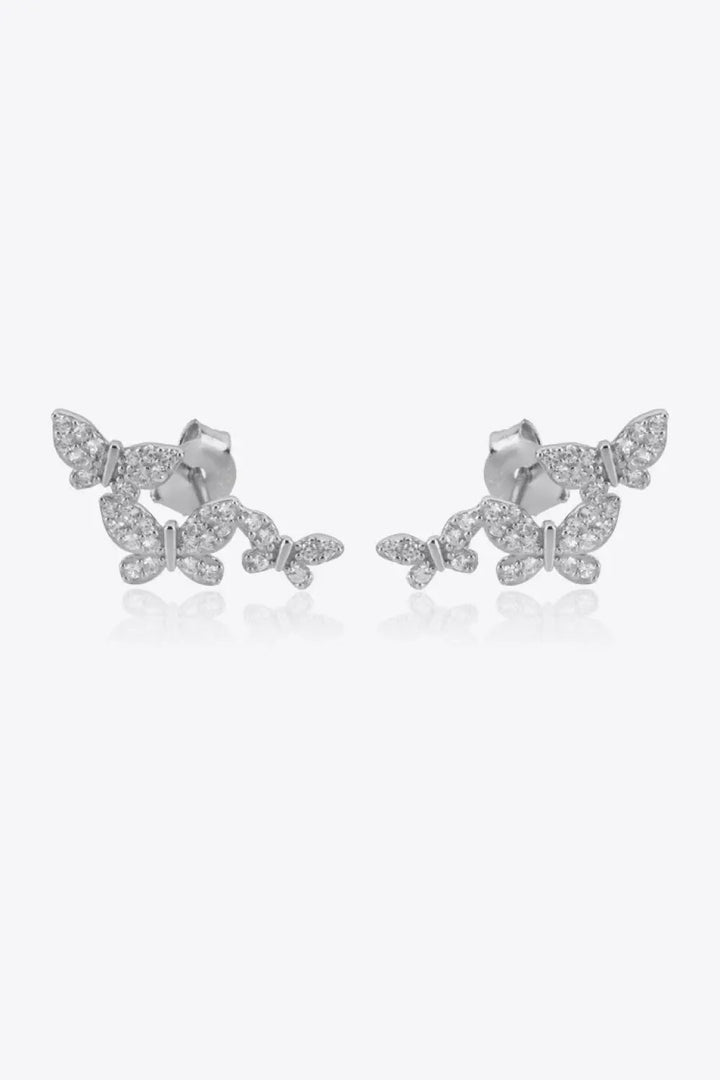 Zircon Butterfly 925 Sterling Silver Earrings LOVCIA