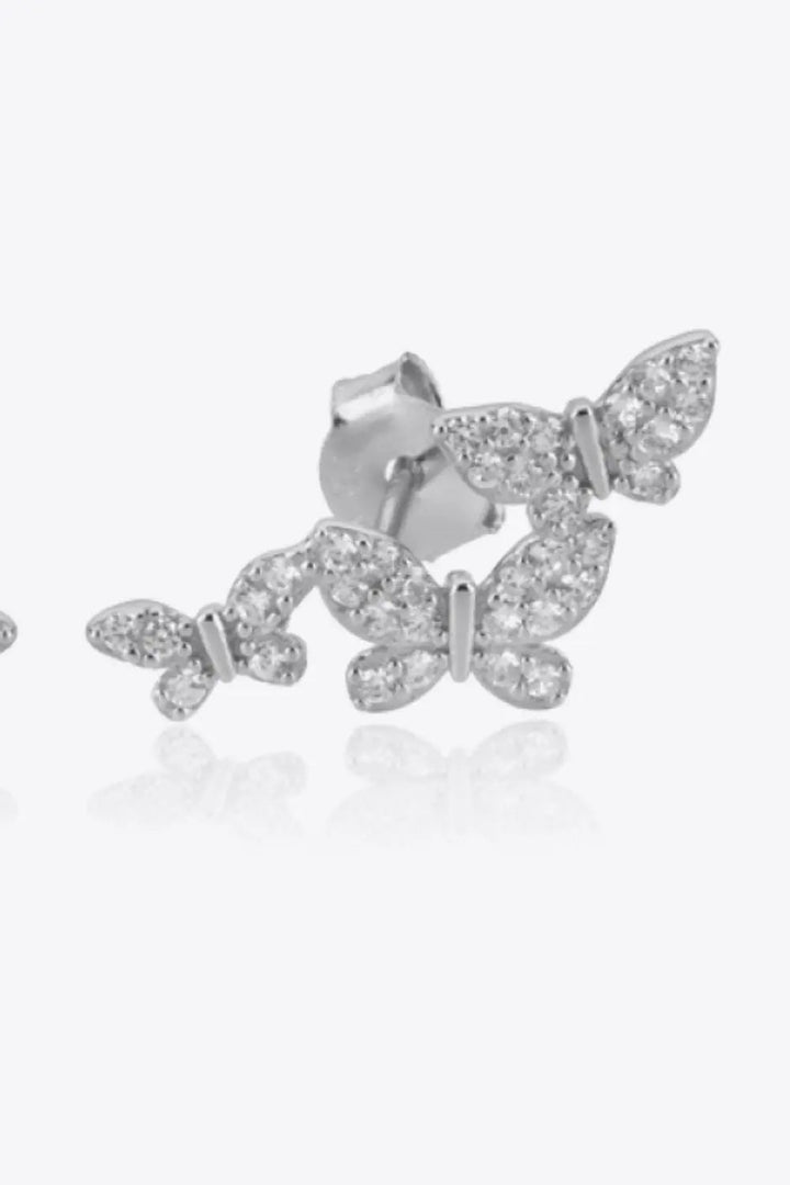 Zircon Butterfly 925 Sterling Silver Earrings LOVCIA