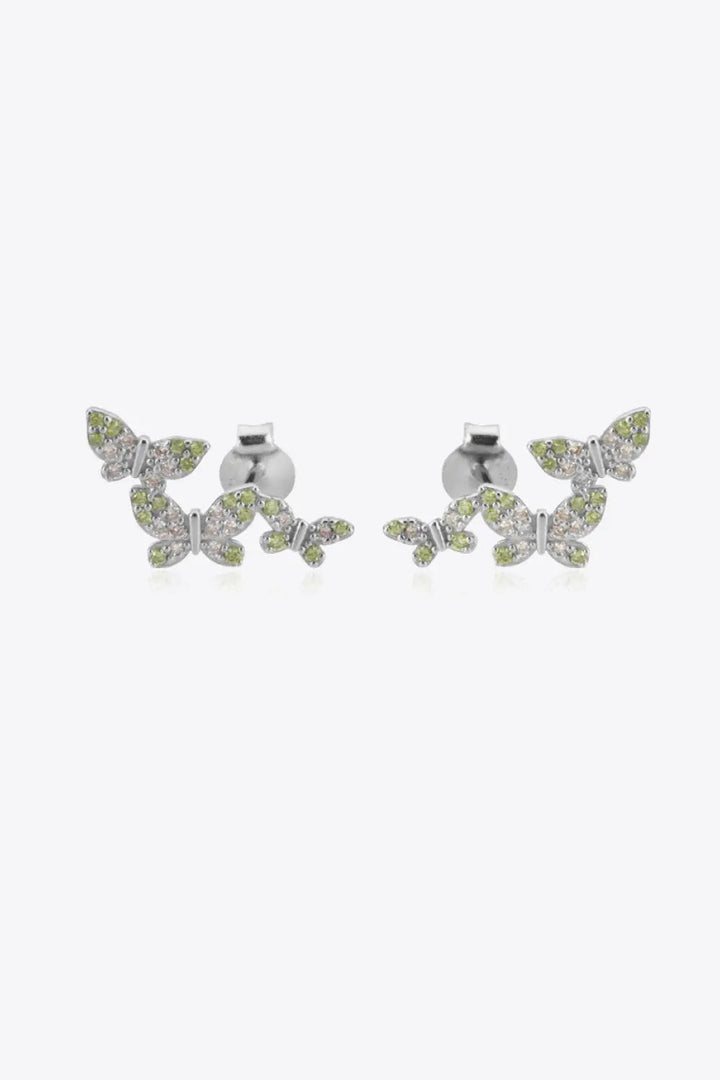 Zircon Butterfly 925 Sterling Silver Earrings LOVCIA