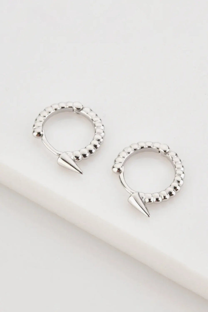 LOVCIA 925 Sterling Silver Ribbed Huggie Earrings