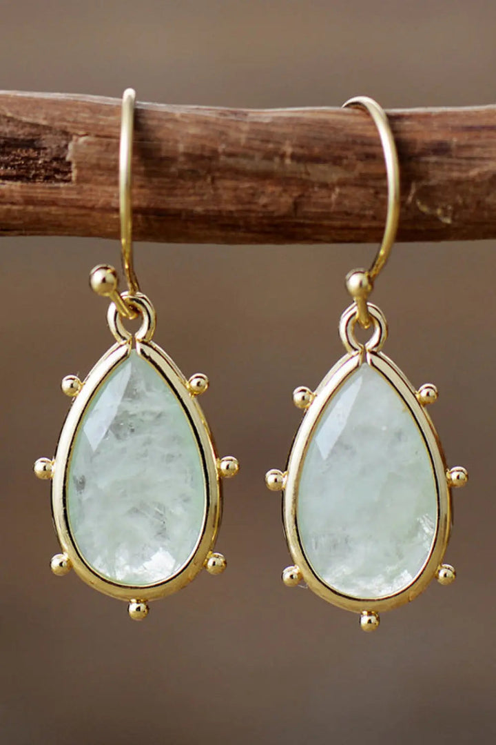 LOVCIA Natural Stone Teardrop Earrings