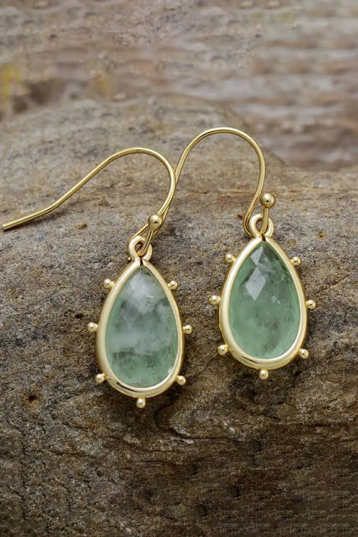 LOVCIA Natural Stone Teardrop Earrings