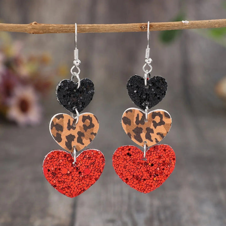 LOVCIA Heart Leather Drop Earrings