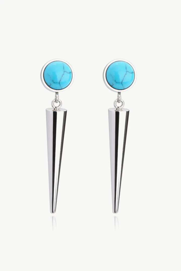 18K Stainless Steel Turquoise Drop Earrings LOVCIA