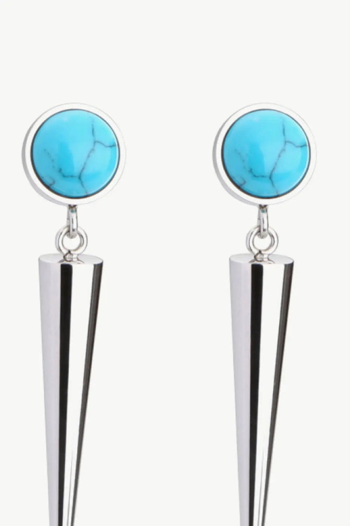 18K Stainless Steel Turquoise Drop Earrings LOVCIA