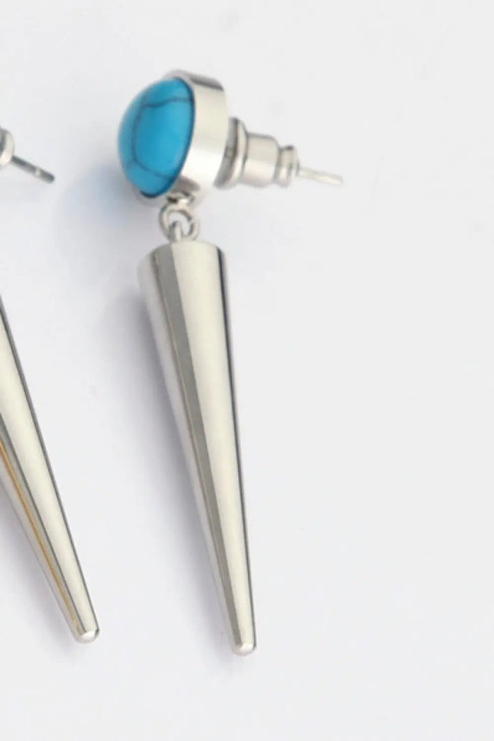 18K Stainless Steel Turquoise Drop Earrings LOVCIA