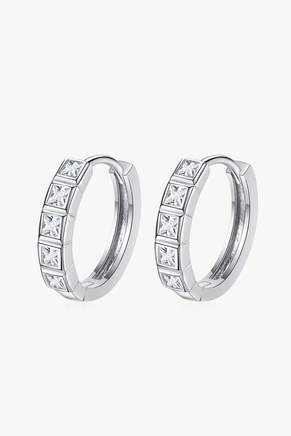 LOVCIA Always Chic Sterling Silver Moissanite Huggie Earrings