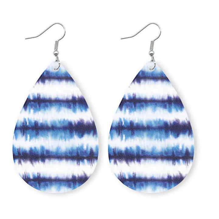 LOVCIA Printed PU Teardrop Earrings