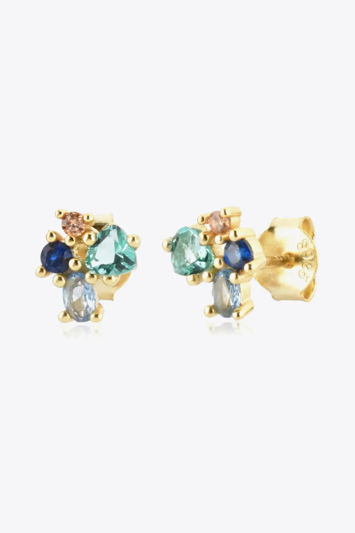 LOVCIA Multicolored Zircon 925 Sterling Silver Stud Earrings