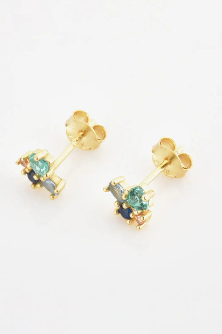 LOVCIA Multicolored Zircon 925 Sterling Silver Stud Earrings