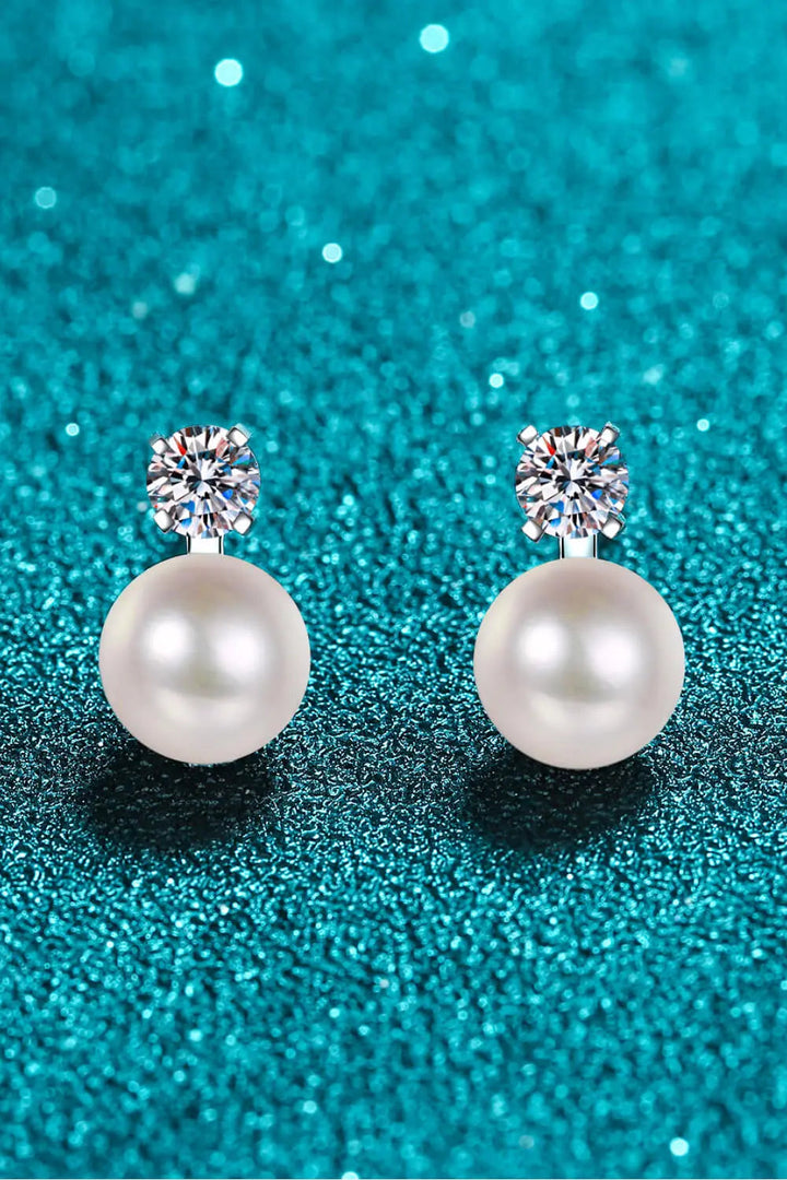 LOVCIA Moissanite Pearl Stud Earrings