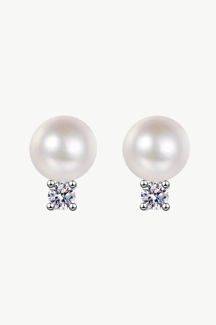 LOVCIA Moissanite Pearl Stud Earrings