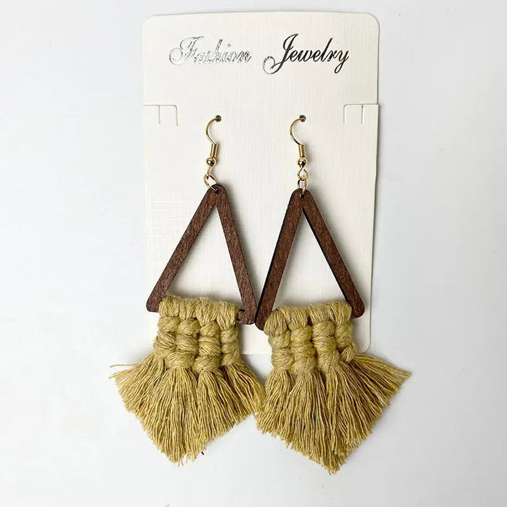 LOVCIA Tassel Detail Geometric Earrings