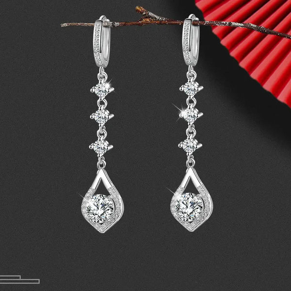 LOVCIA Women's Modern Sterling Silver Drop Earrings in Natural Zircon With Multiple Fashion Styles and Drill/Stone Variations LOVCIA