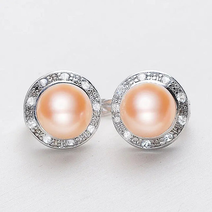 LOVCIA Elegant Minimalistic Freshwater Pearl Earrings in Sterling S925 Silver