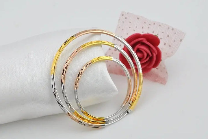 LOVCIA Tri-Color Gold-Plated Sterling Silver Hoop Earrings for Women