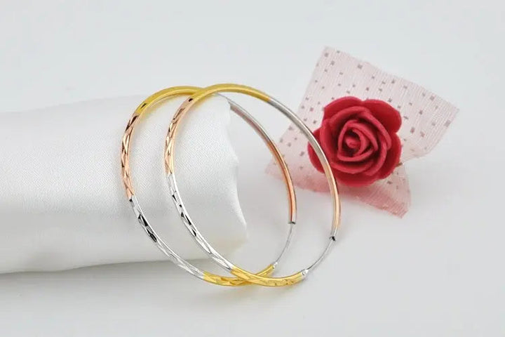 LOVCIA Tri-Color Gold-Plated Sterling Silver Hoop Earrings for Women