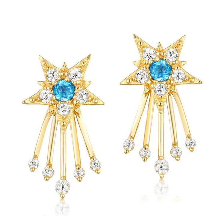 LOVCIA Elegant Meteor Star Gold-Plated Sterling Silver Earrings for Women LOVCIA