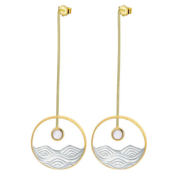 LOVCIA Sea Sunrise Shell Design Sterling Silver Earrings for Women LOVCIA