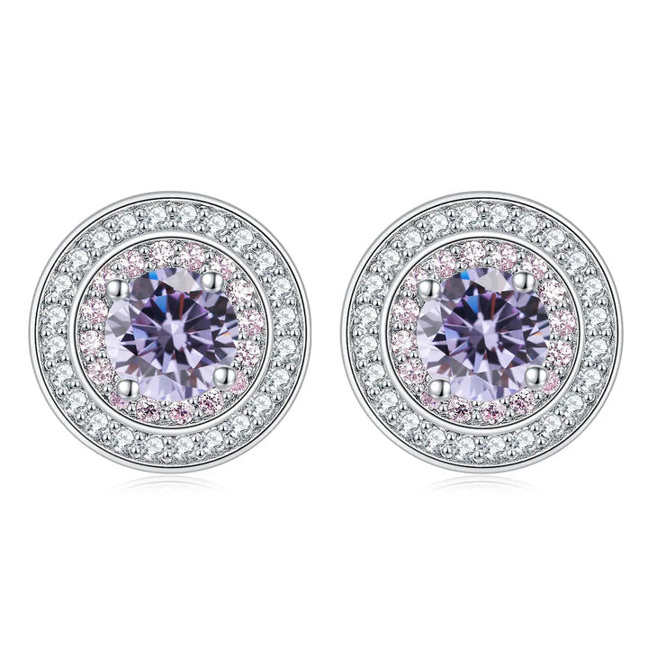 LOVCIA Elegant Sterling Silver Zircon Stud Earrings for Women with Birthstone Colors LOVCIA