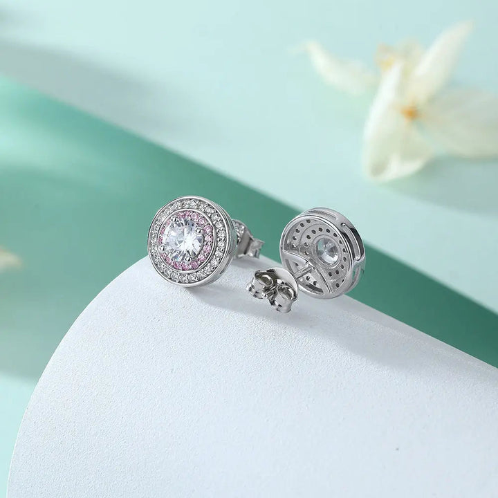 LOVCIA Elegant Sterling Silver Zircon Stud Earrings for Women with Birthstone Colors