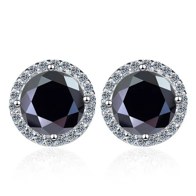 LOVCIA Elegant 925 Sterling Silver Moissanite Stud Earrings - 1 Carat Gemstones LOVCIA