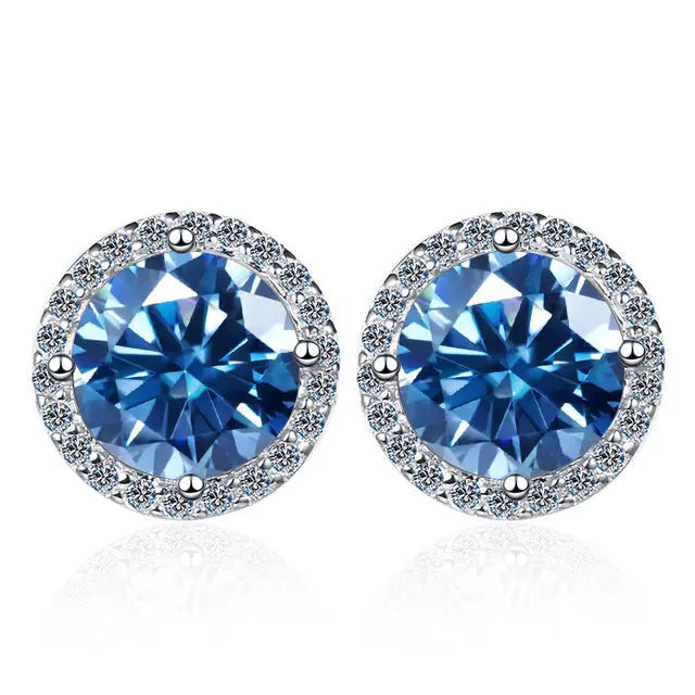 LOVCIA Elegant 925 Sterling Silver Moissanite Stud Earrings - 1 Carat Gemstones LOVCIA