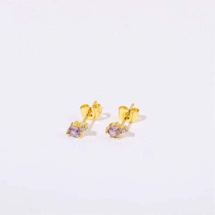 LOVCIA Genuine Gold Electroplated Titanium Steel December Birthstone Earrings for Women