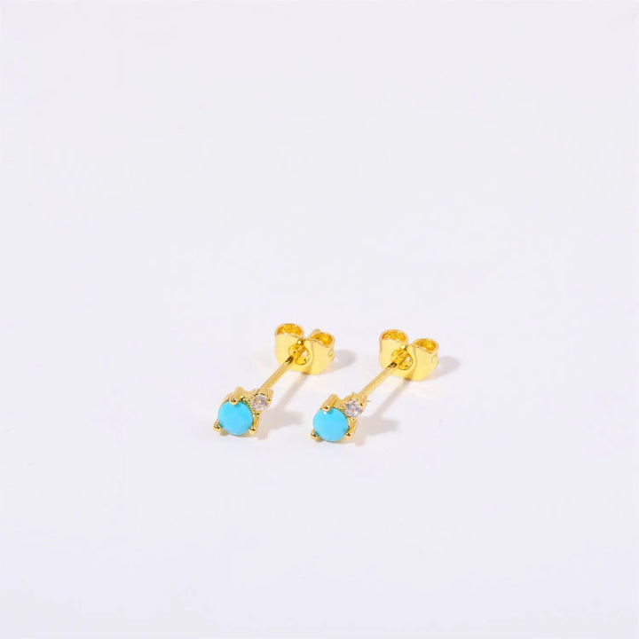 LOVCIA Genuine Gold Electroplated Titanium Steel December Birthstone Earrings for Women