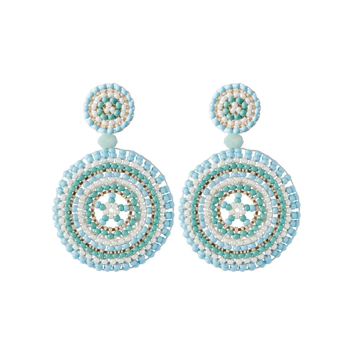 LOVCIA Bohemian Hand-Woven Lightweight Bead Earrings with Floral and Geometric Designs LOVCIA