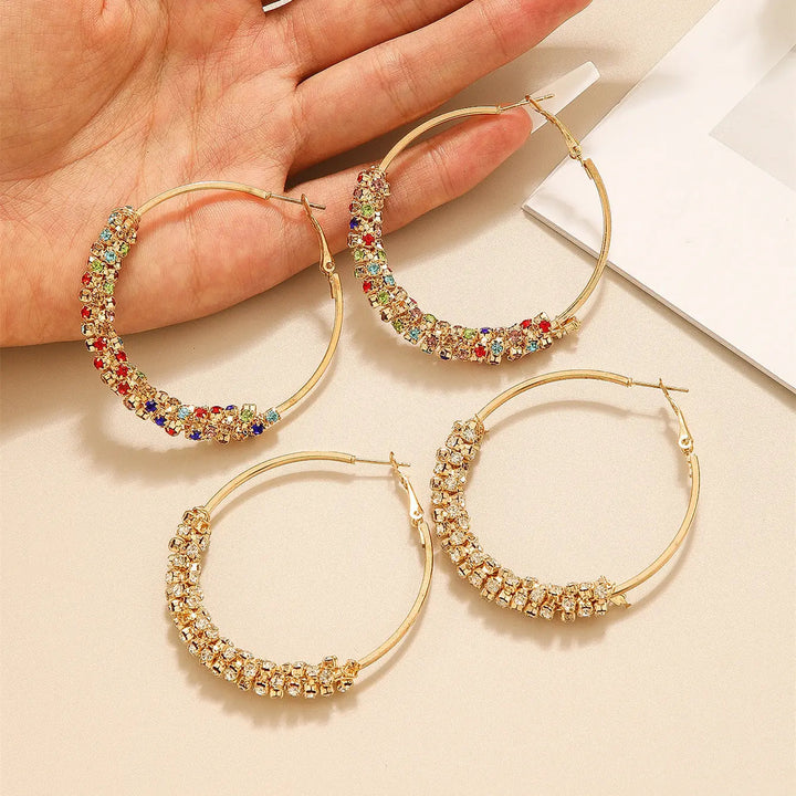 LOVCIA Vintage-Inspired Rhinestone Statement Earrings for Women