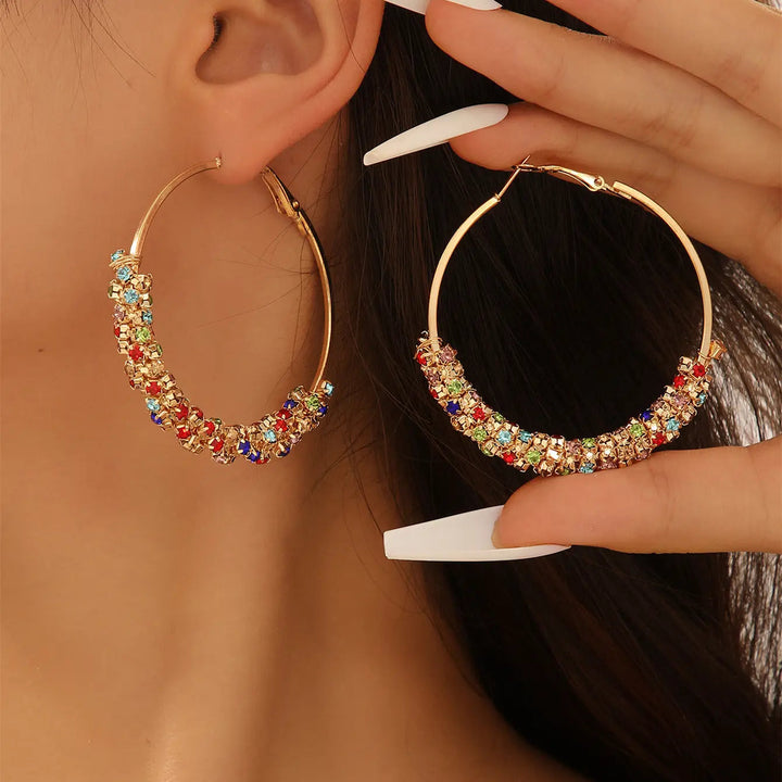 LOVCIA Vintage-Inspired Rhinestone Statement Earrings for Women