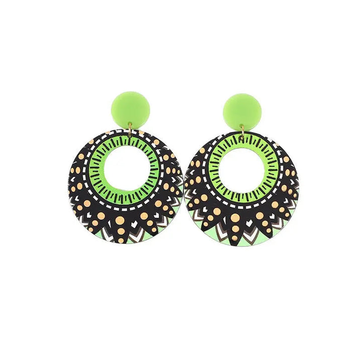 LOVCIA Colorful Geometric Polka Dot Acrylic Earrings for Unisex