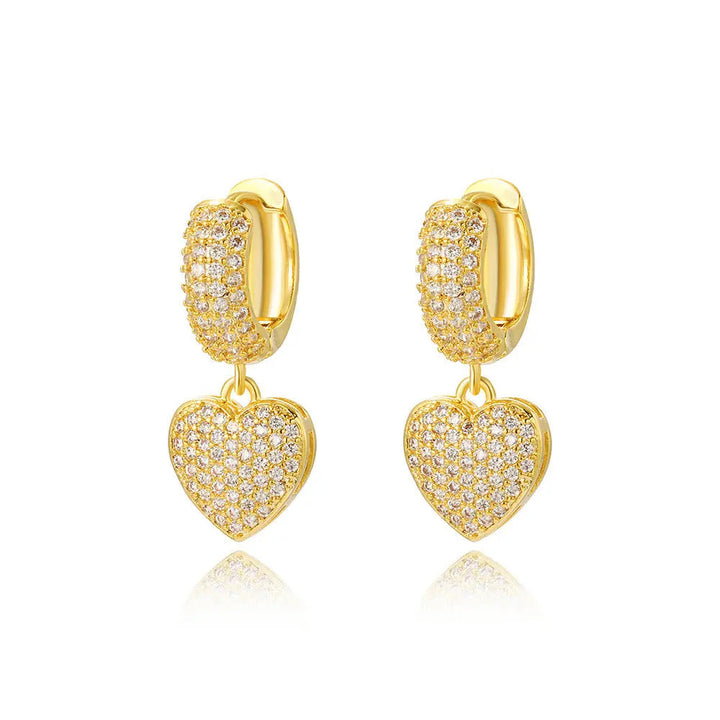 LOVCIA Stylish Heart-Shaped 18K Gold-Plated Earrings for Women LOVCIA