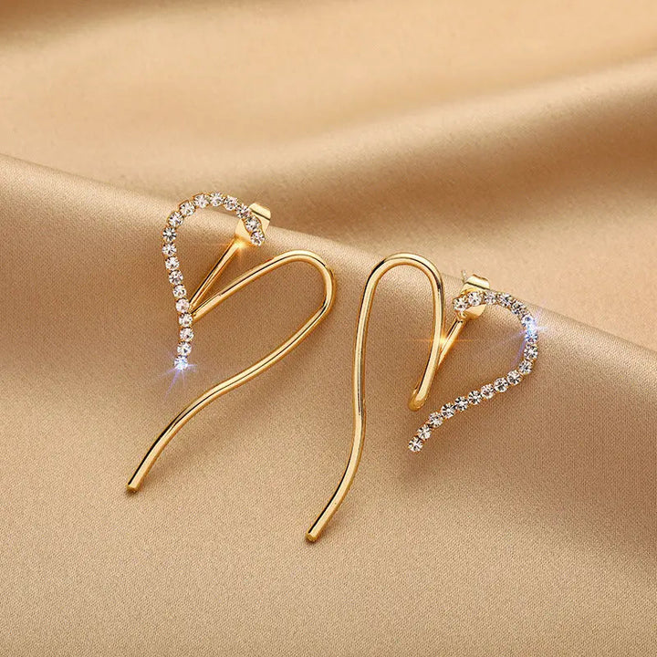 LOVCIA Heart Pearl Gemstones Fashion Earrings for Women with Sterling Silver Needle