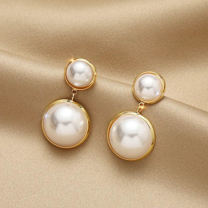 LOVCIA Heart Pearl Gemstones Fashion Earrings for Women with Sterling Silver Needle