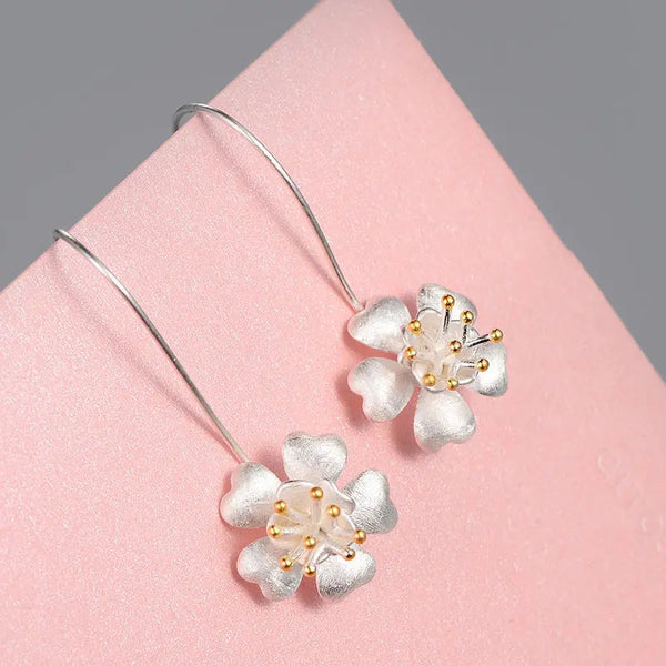 LOVCIA Elegant Floral Gold-Plated S925 Sterling Silver Earrings for Women