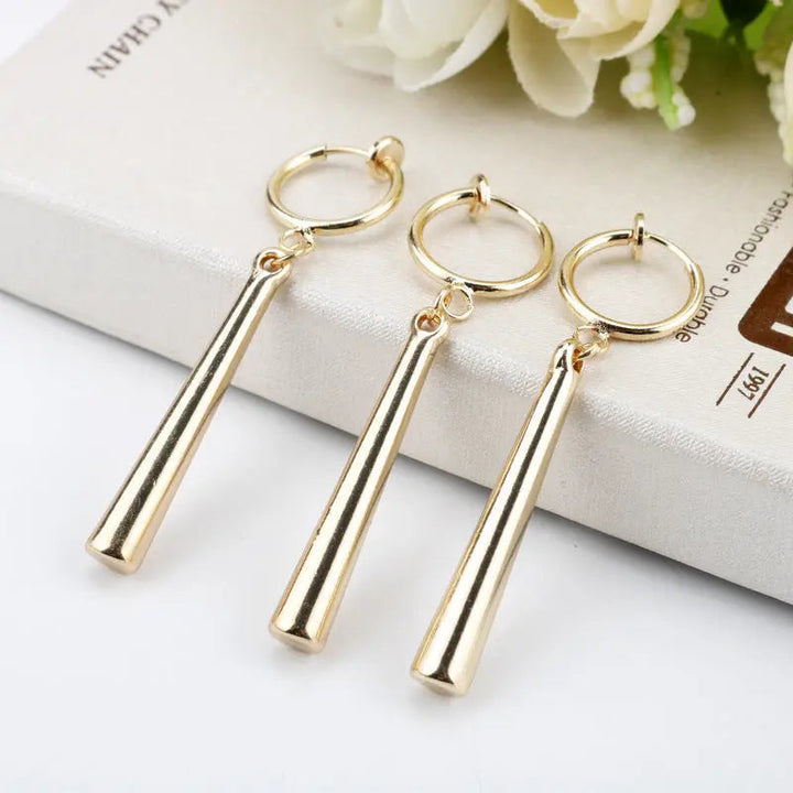 LOVCIA Elegant Geometric Long Drop Ear Clips LOVCIA